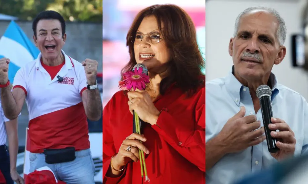 Salvador Nasralla, Rixi Moncada y Tito Asfura, candidatos presidenciales de Honduras